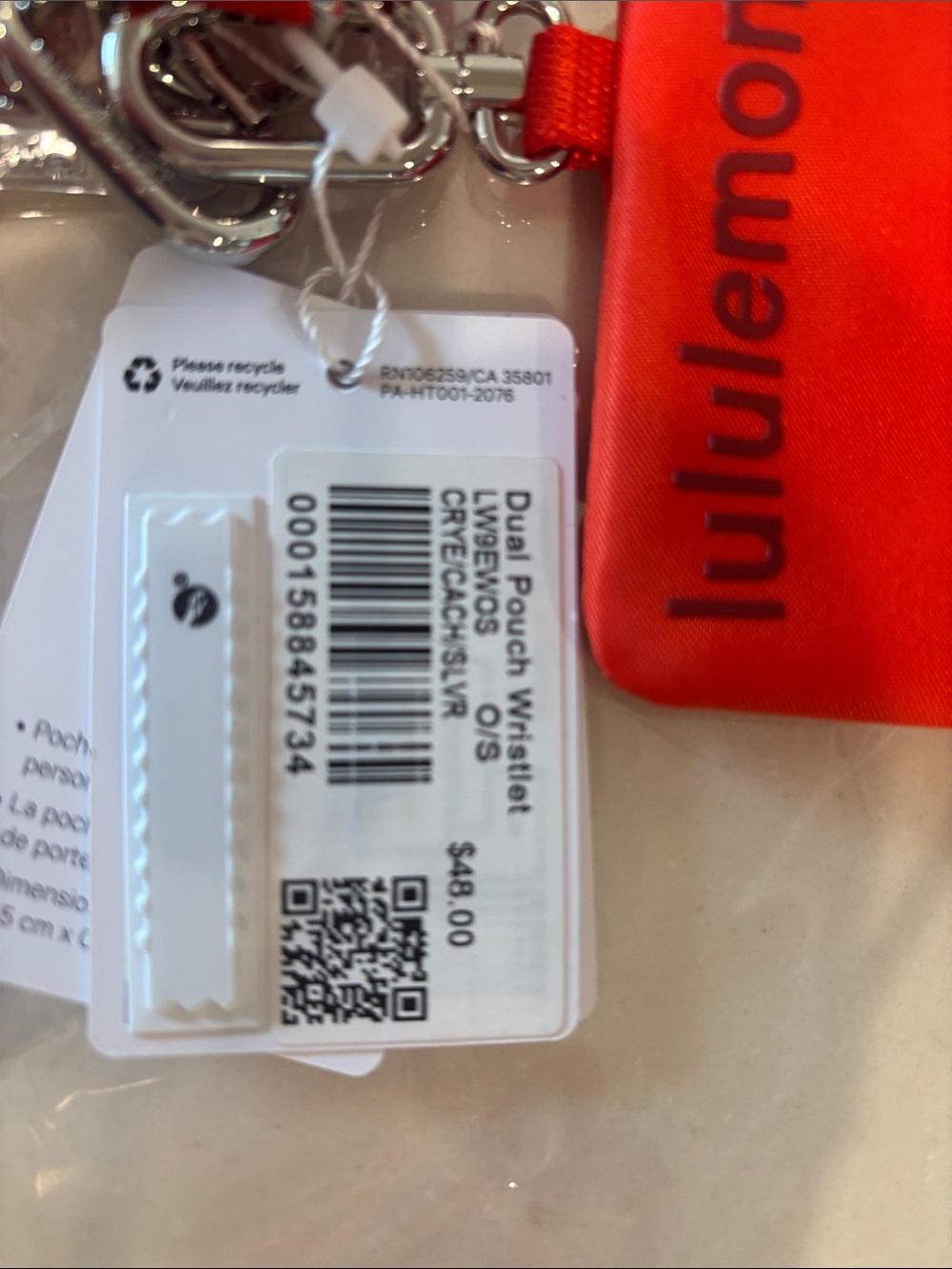 lululemon Dual Pouch Wristlet in Cherry Ember & Cranberry Charm NWT - Picture 2 of 3